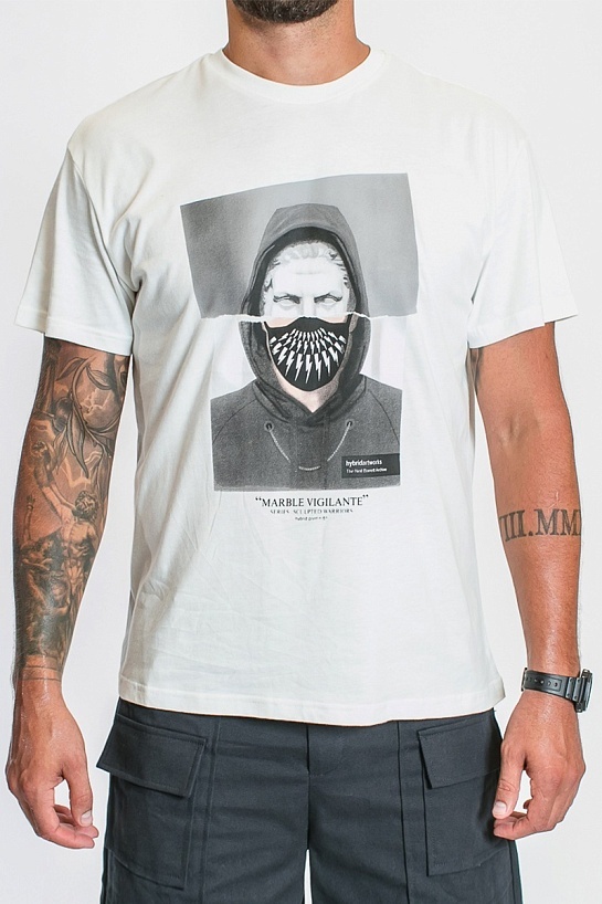 Белая оверсайз футболка Neil Barrett Marble Vigilante