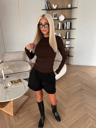 Женский базовый лонгслив Loro Piana Premium - Brown   