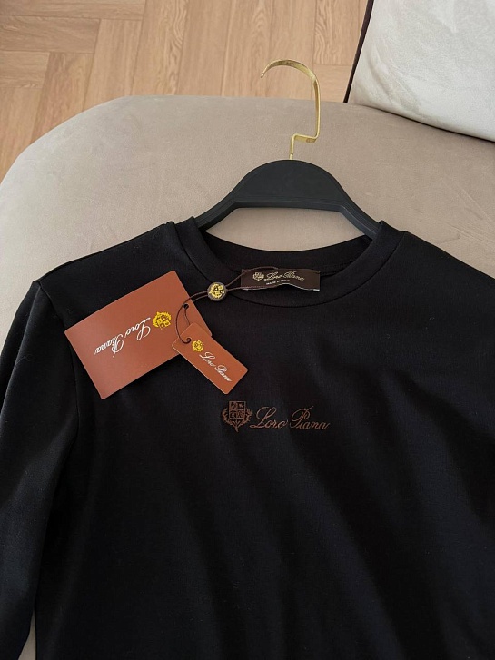 Женский базовый лонгслив Loro Piana Premium - Black