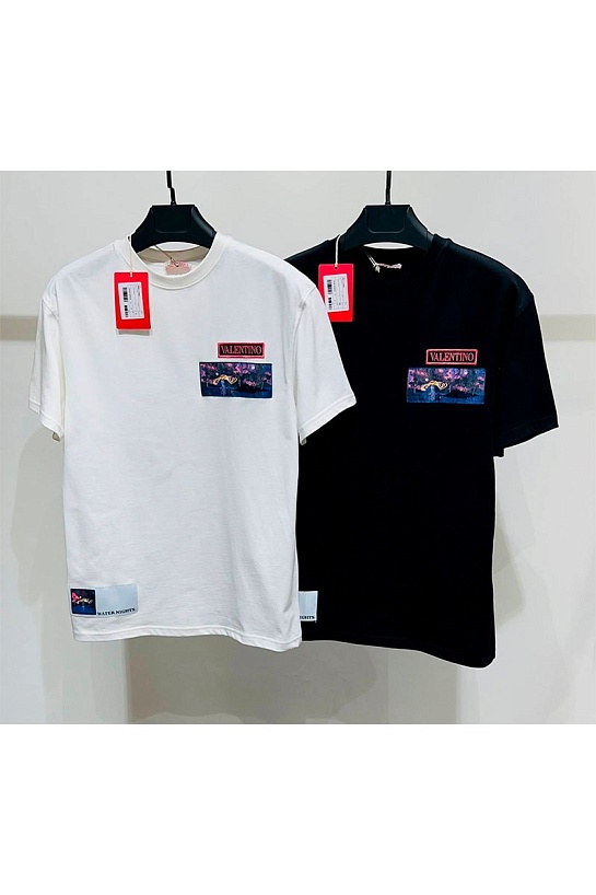 Мужская белая футболка Valentino brocade patch