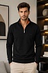 Мужской джемпер Hugo Boss quarter zip - Black