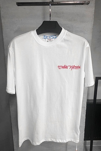 Белая оверсайз футболка Off-White x Kaws   