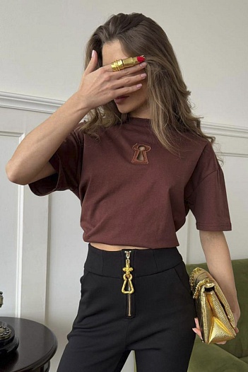 Женская футболка Schiaparelli premium - Brown   