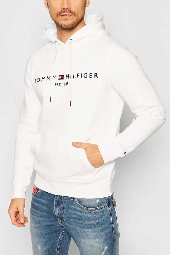 Мужское белое худи Tommy Hilfiger