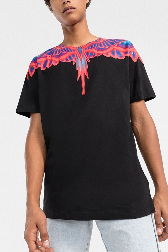 Чёрная футболка Marcelo Burlon County of Milan Curves Wings