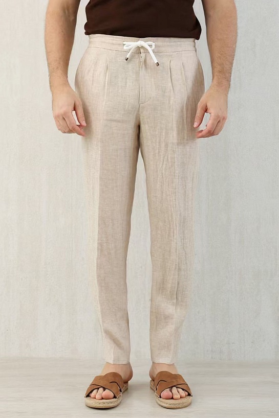 Льняные брюки Brunello Cucinelli Premium - Beige