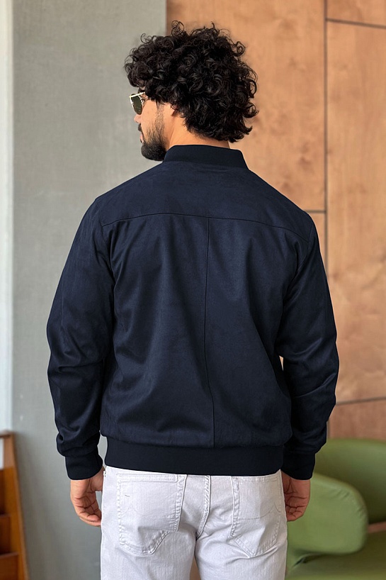 Мужской тёмно-синий бомбер Loro Piana