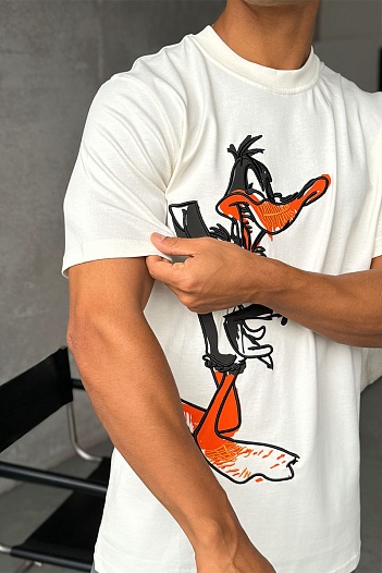 Мужская белая футболка Iceberg x Looney Tunes   