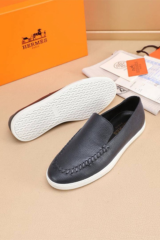 Мужские кожаные лоферы Hermes Julian - Navy