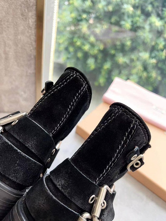 Женские замшевые ботинки MIU MIU Ankle Premium