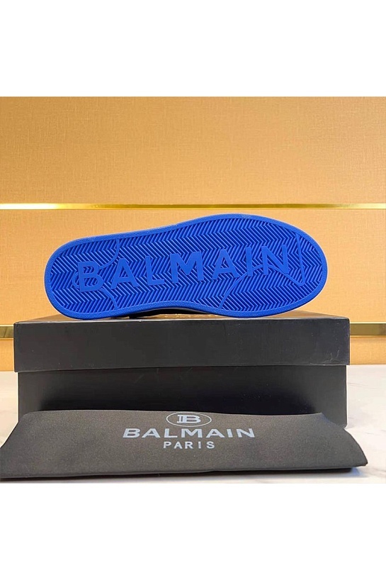 Комбинированные кроссовки Balmain синего цвета