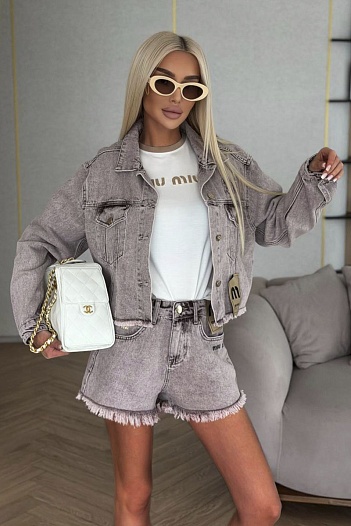 Женский джинсовый костюм MIU MIU premium   