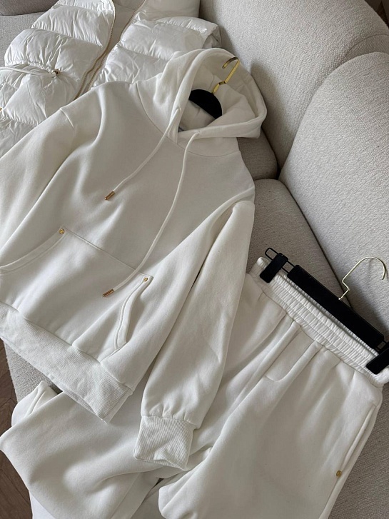 Женский костюм тройка на флисе Schiaparelli premium - White