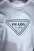 Коричневая оверсайз футболка Prada Milano logo