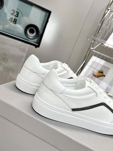 Женские замшевые кроссовки Brunello Cucinelli Premium - White   