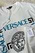 Мужская белая футболка Versace logo-print