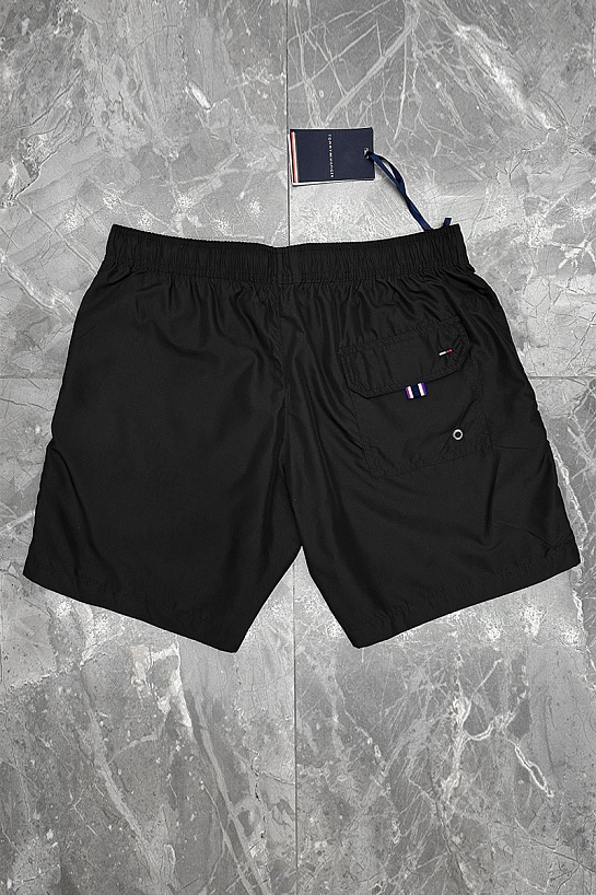 Мужские чёрные шорты Tommy Hilfiger logo-print