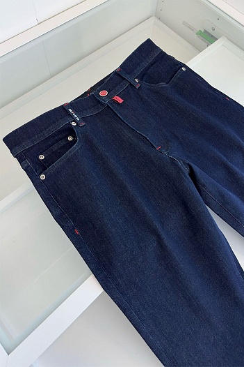 Мужские джинсы Kiton синего цвета   