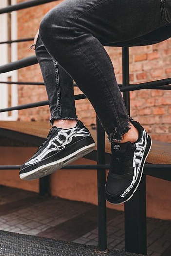 Кроссовки Nike AF1 Low "Skeleton" - Black   
