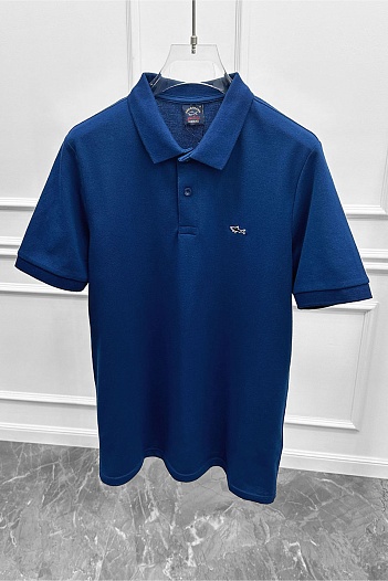 Синее поло Paul & Shark logo-embroidered   