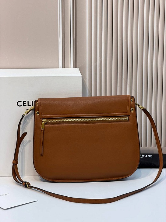 Кожаная сумка Celine Soft Triomphe Besace premium 34x25x13 см