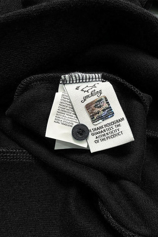 Чёрное поло с длинным рукавом Paul & Shark