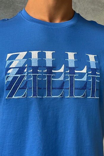 Мужская футболка Zilli синего цвета   