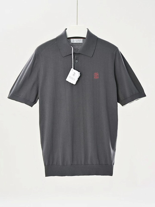 Мужское серое поло Brunello Cucinelli premium