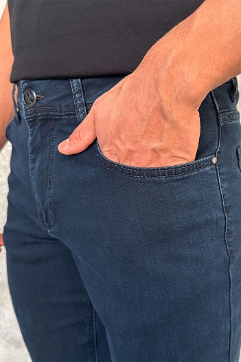 Мужские джинсы тёмно-синего цвета Loro Piana straight fit   