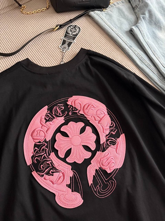 Женская оверсайз футболка Chrome Hearts premium