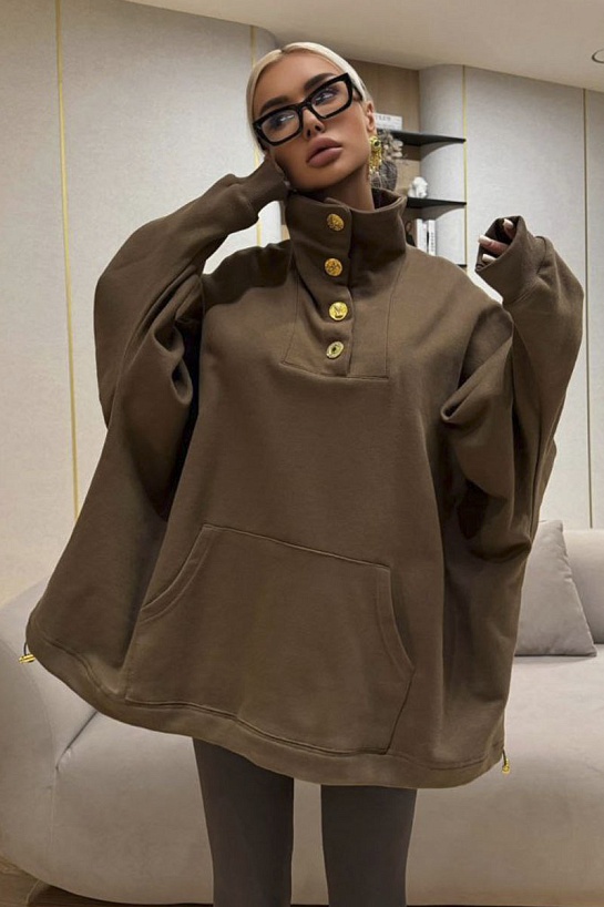 Женская кофта с высоким горлом Schiaparelli premium - Brown