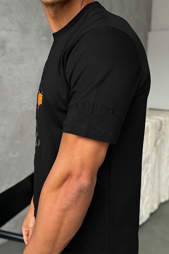 Мужская чёрная футболка Iceberg x Looney Tunes