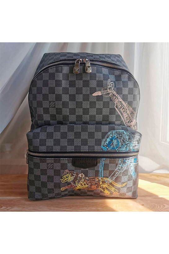 Кожаный рюкзак Louis Vuitton Discovery Damier Graphite 37x40x20 см