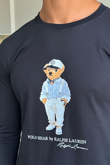 Мужской лонгслив Polo Ralph Lauren "Bear" - Navy   