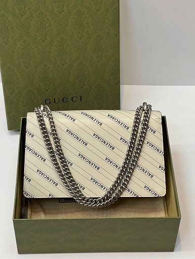 Женская сумка Gucci x Balenciaga Dionysus The Hacker Project Premium 28x17x10 см - White   