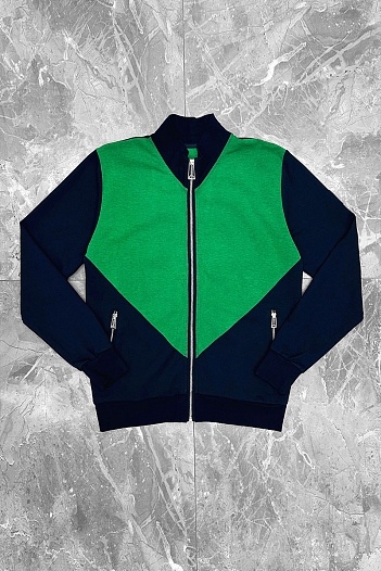 Мужская кофта на молнии Bottega Veneta - Navy / Green   
