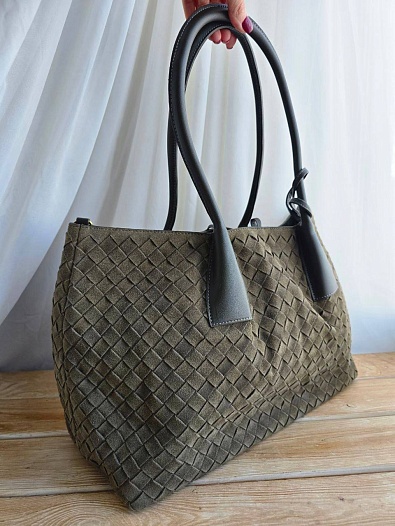 Замшевая сумка Bottega Veneta intrecciato 42x26   