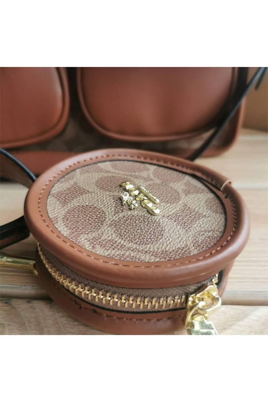 Женская кожаная сумка Coach 27x18 см (2 расцветки)