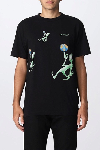 Чёрная оверсайз футболка Off-White "Alien Arrow"   