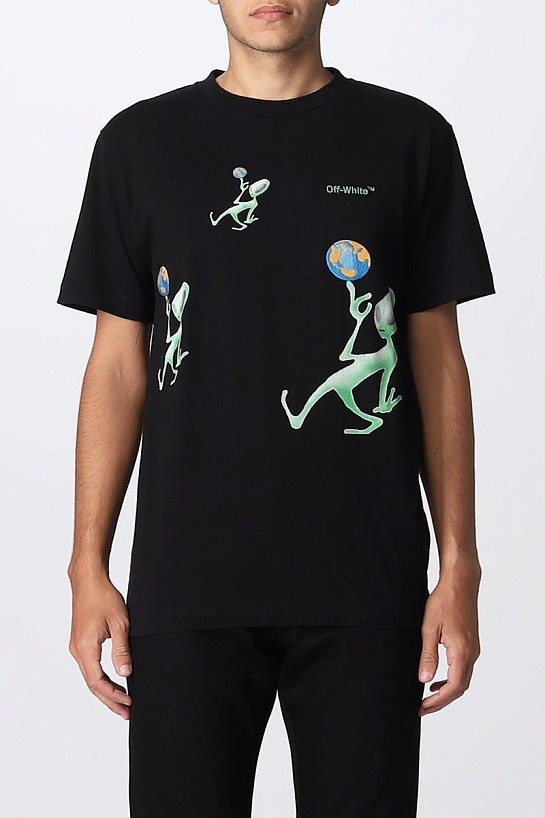 Чёрная оверсайз футболка Off-White "Alien Arrow"