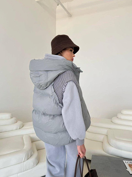 Женский костюм тройка на флисе Max Mara Premium - Light Grey