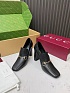 Женские кожаные лоферы на каблуке Gucci Signora Pump premium