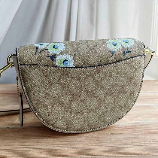 Кожаная сумка Coach Flower 19x14 см   
