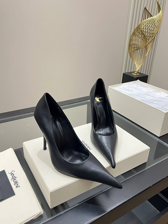Женские кожаные туфли на каблуке Yves Saint Laurent premium