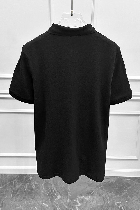 Чёрное поло Paul & Shark logo-embroidered