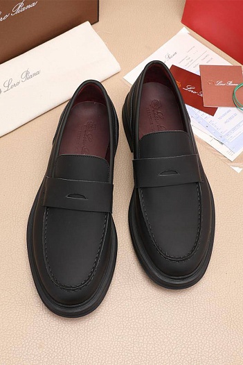 Кожаные лоферы Loro Piana Travis - Black   