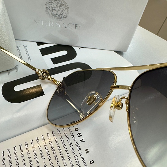 Солнцезащитные очки Versace Aviator - Grey / Gold