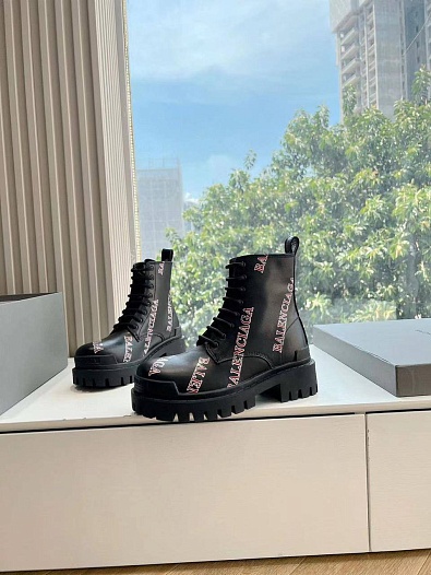Женские кожаные ботинки Balenciaga Premium   