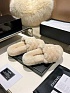Женские меховые шлёпанцы Chanel Oran premium - Beige