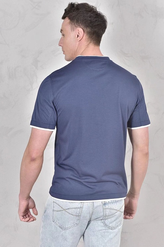 Футболка Brunello Cucinelli Premium layered-effect - Dark Blue
